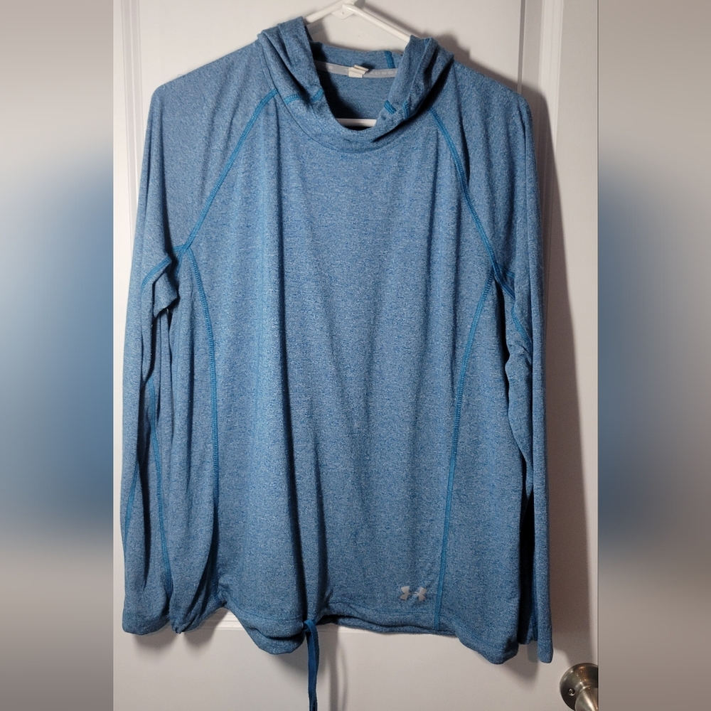 Under Armour Heat Gear Threadborne Hoodie SZ XL Aqua
